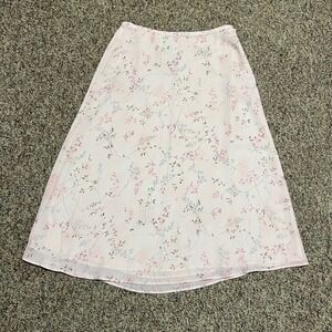Freeport Studio pink floral skirt women's size large, Flow, light weight, summer